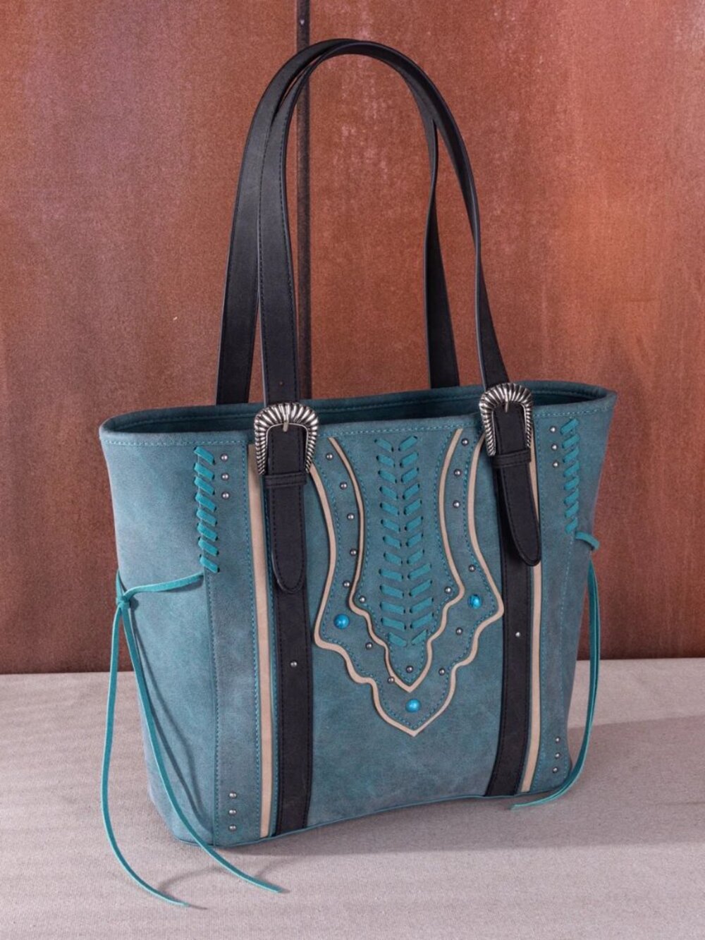 Montana West Buckle Collection Concealed Carry Tote Turquoise